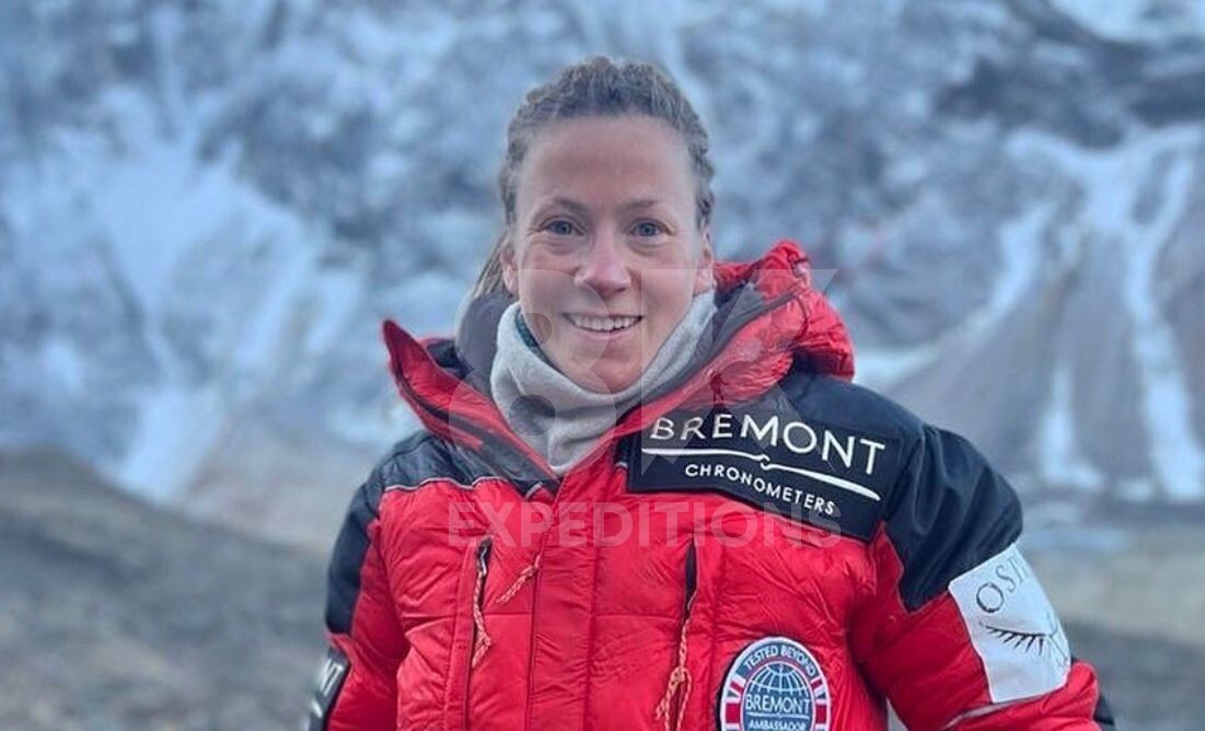 Kristin Harila Breaking World Record Summiting The Top Of Mt.Makalu image