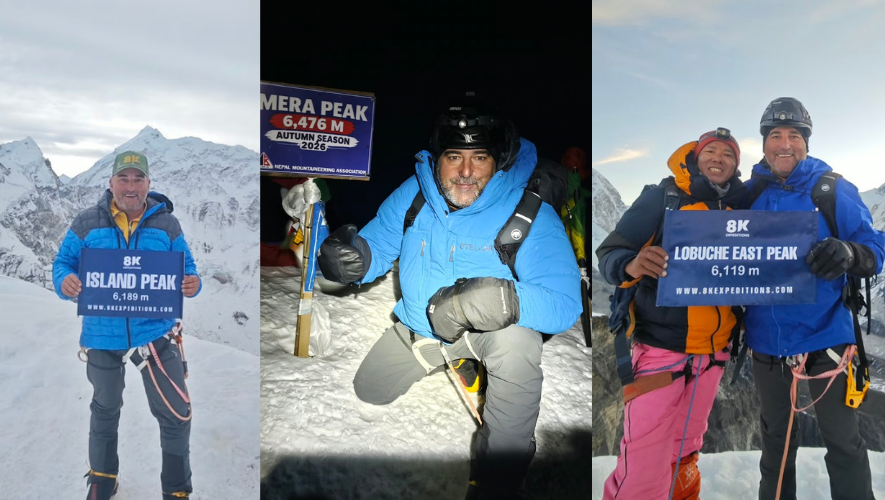 Triple 6000m Peaks Summit Success | Mera, Island and Lobuche East image