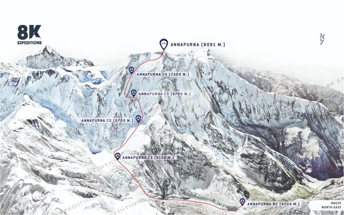 ANNAPURNA EXPEDITION (8,091M)-route-image