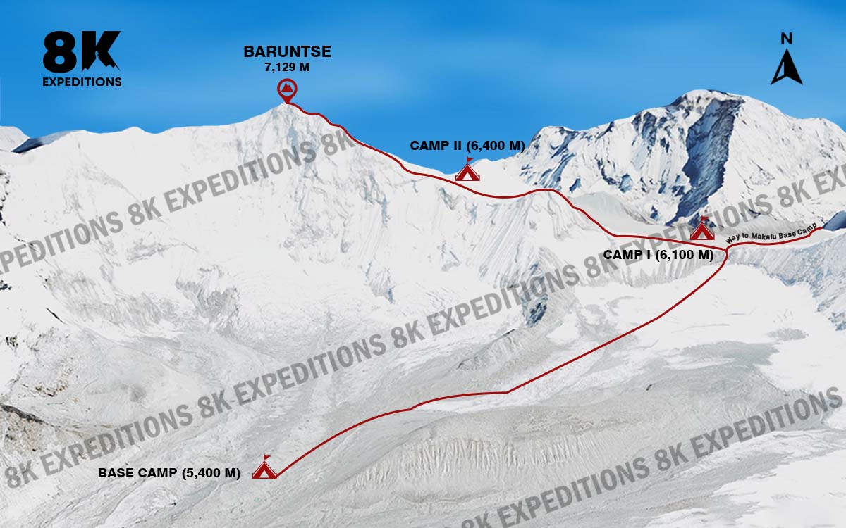 BARUNTSE EXPEDITION (7,129M)-route-image
