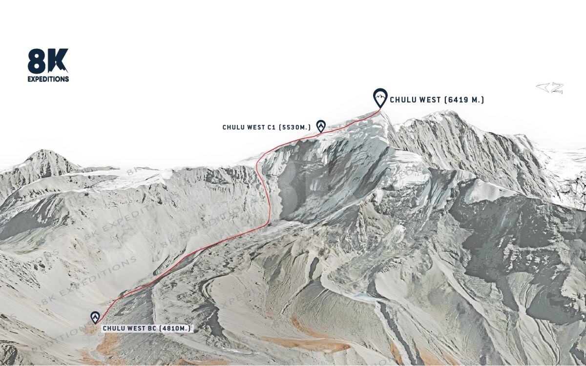 CHULU WEST PEAK CLIMBING (6,419M)-route-image