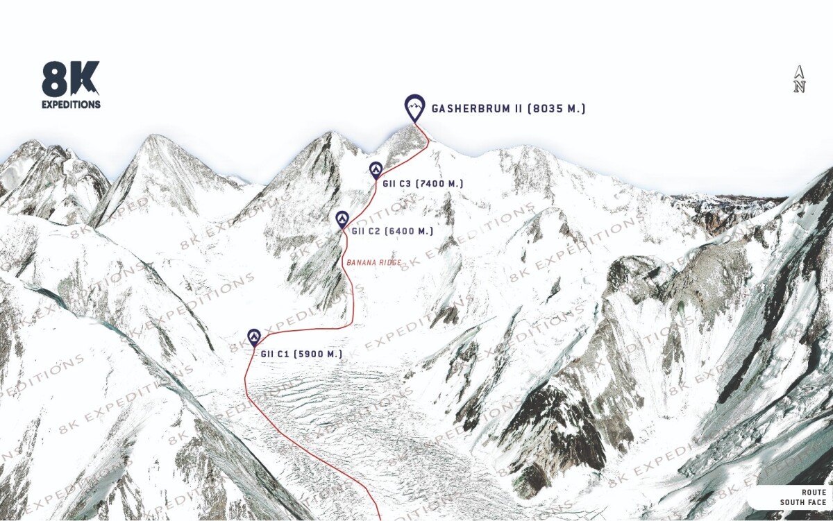 GASHERBRUM II EXPEDITION (8,035M)-route-image