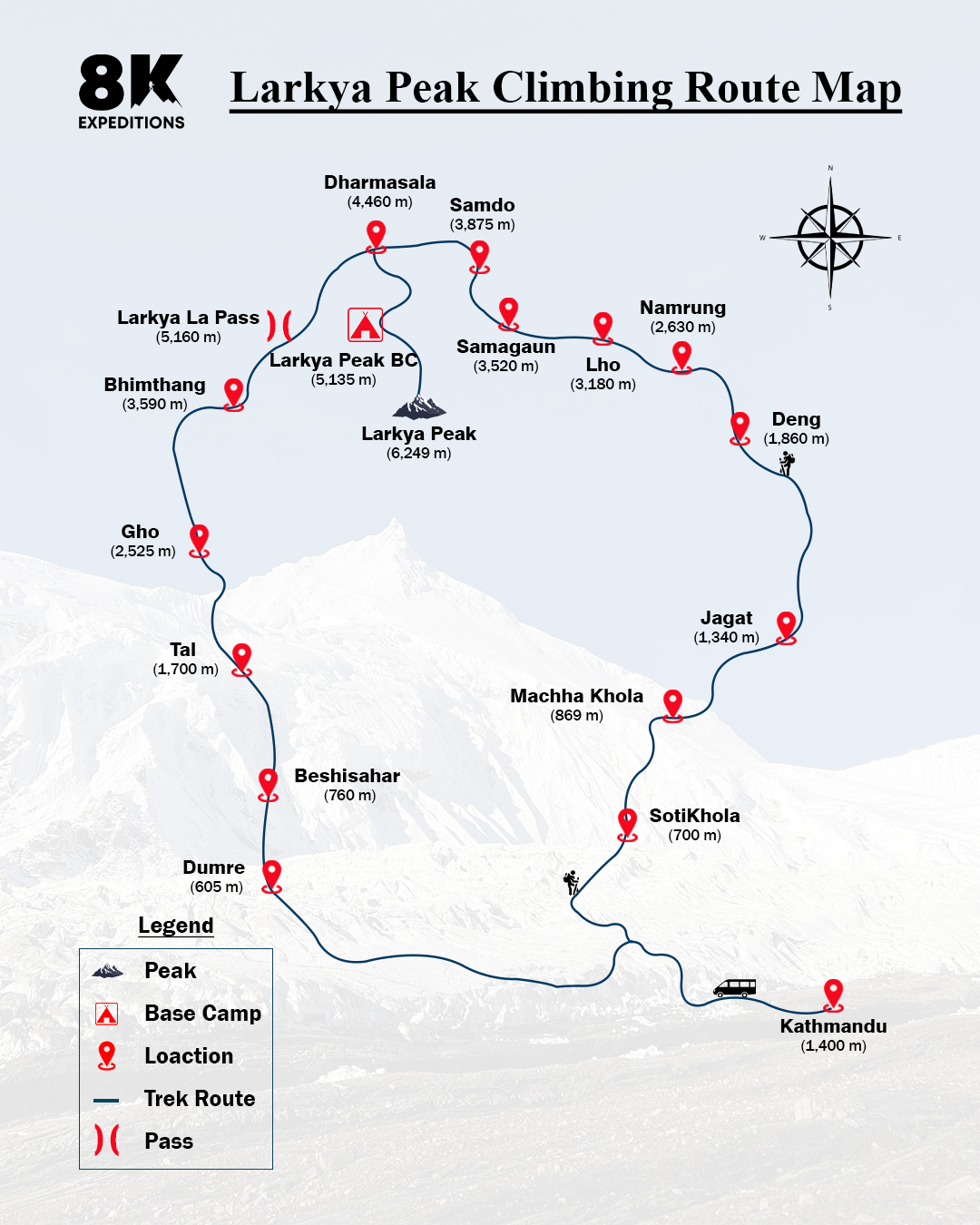 LARKEY PEAK CLIMBING (6,249M)-route-image