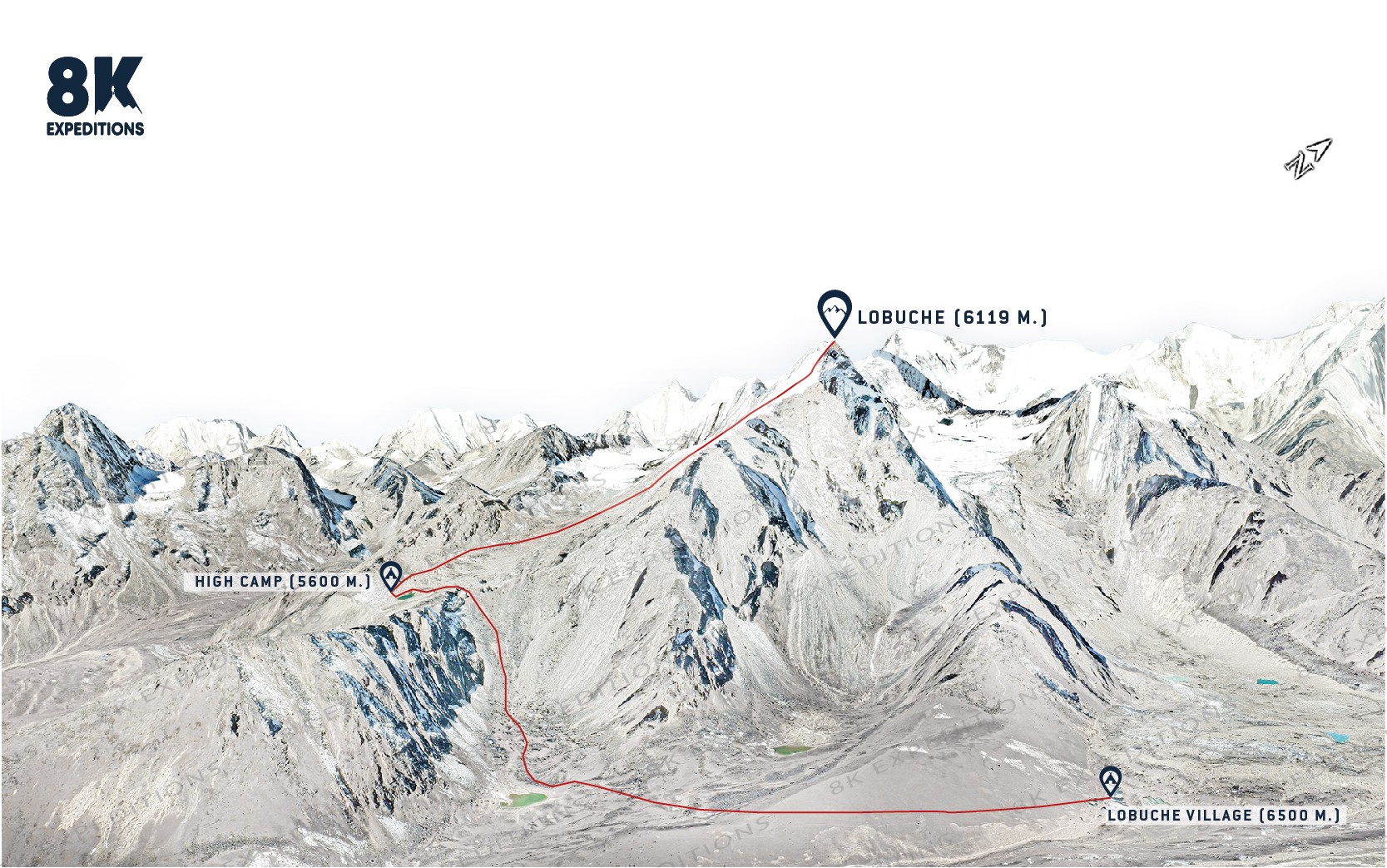 LOBUCHE EAST PEAK (6,119M)-route-image