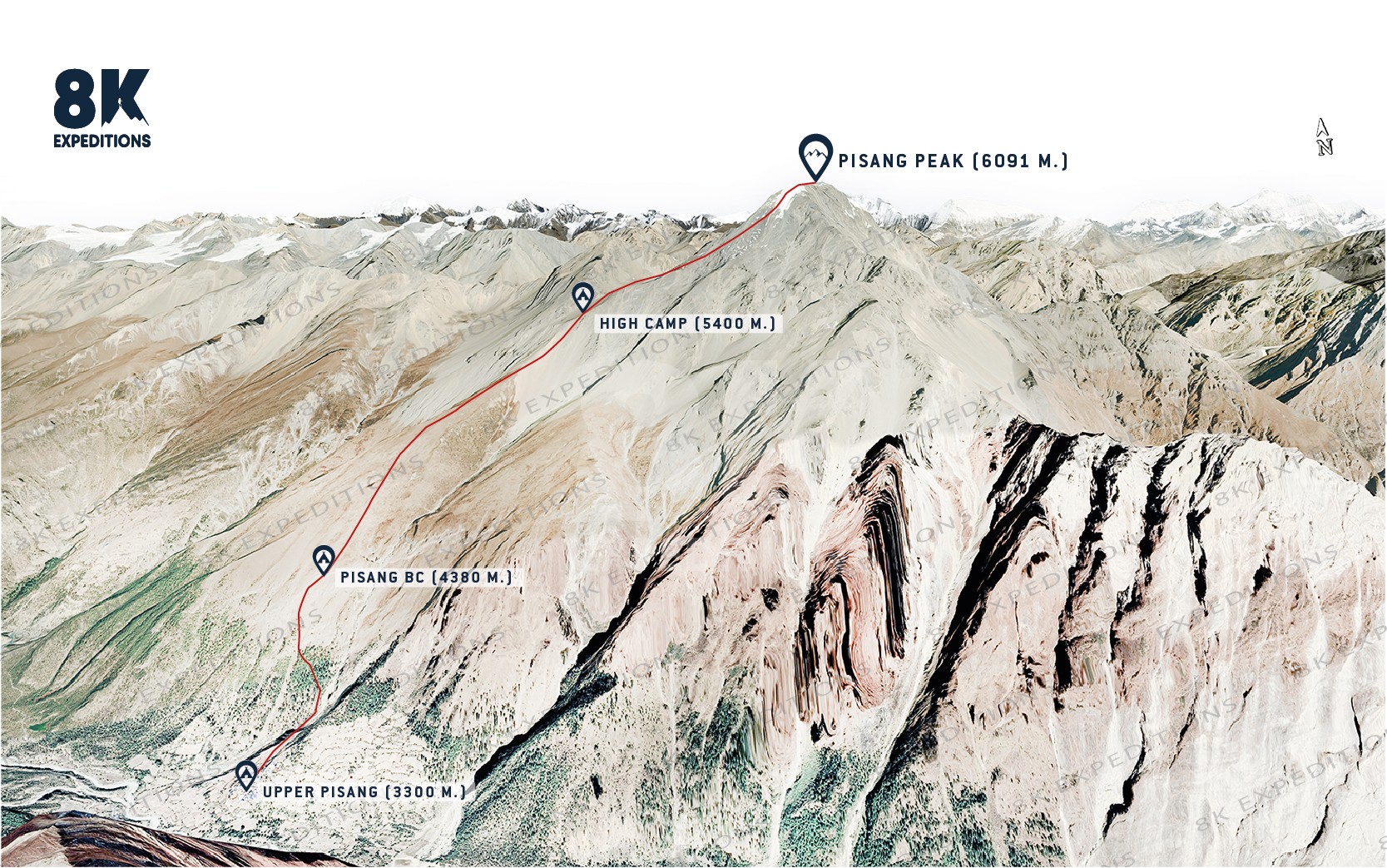 PISANG PEAK (6,091M)-route-image