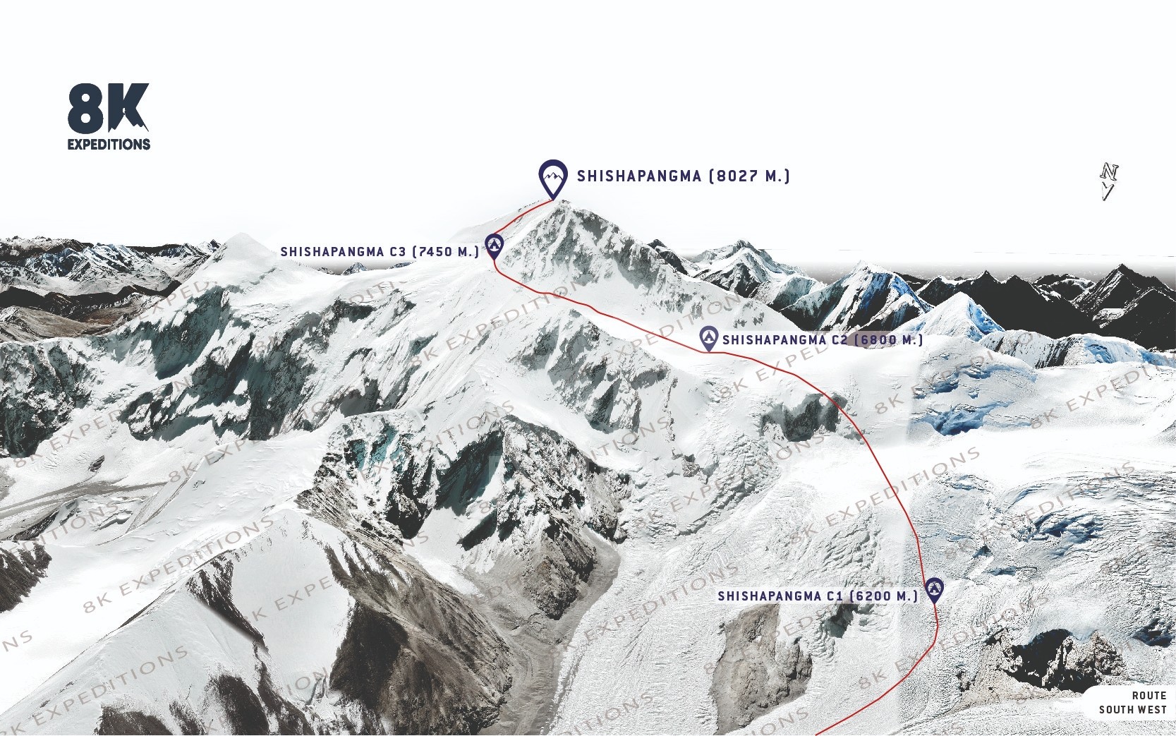 SISHAPANGMA EXPEDITION (8,027M)-route-image