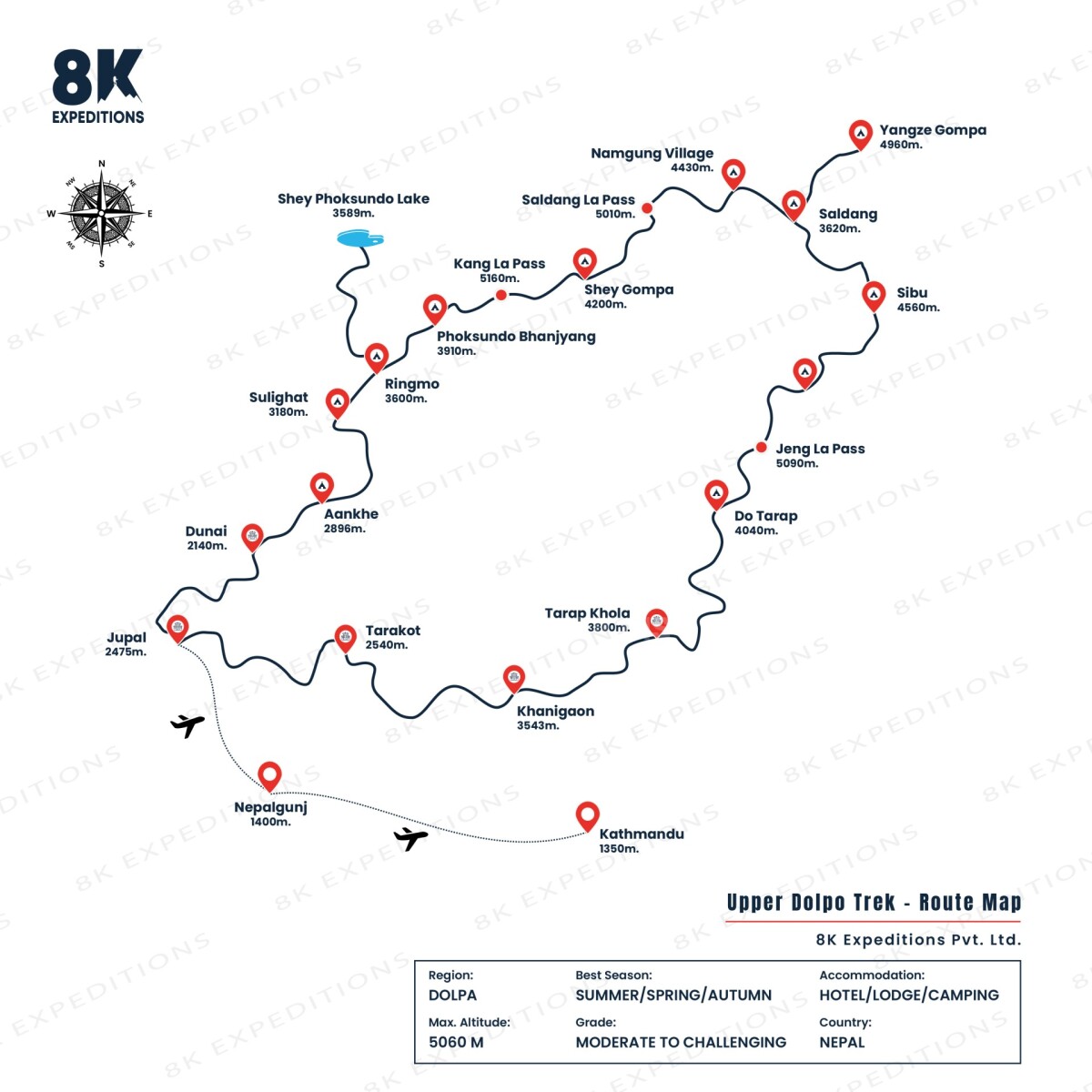 UPPER DOLPO TREK-route-image